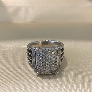 David Yurman Wheaton collection diamond Pave sterling silver 925 Ring size 7